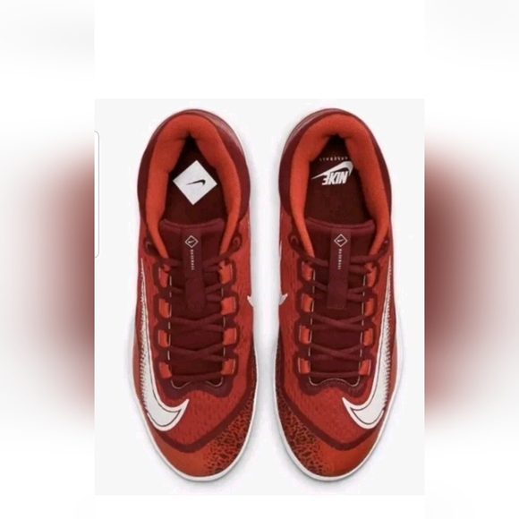 Nike Alpha Huarache Elite 4 Low Red Baseball Cleats DJ6521-616 Men's Size 7 - Picture 3 of 3